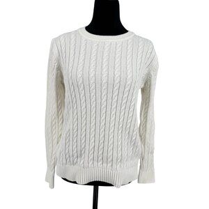 Tommy Hilfiger Womens Fisherman‎ 3D All Over Cable Knit Sweater Crewneck Size L